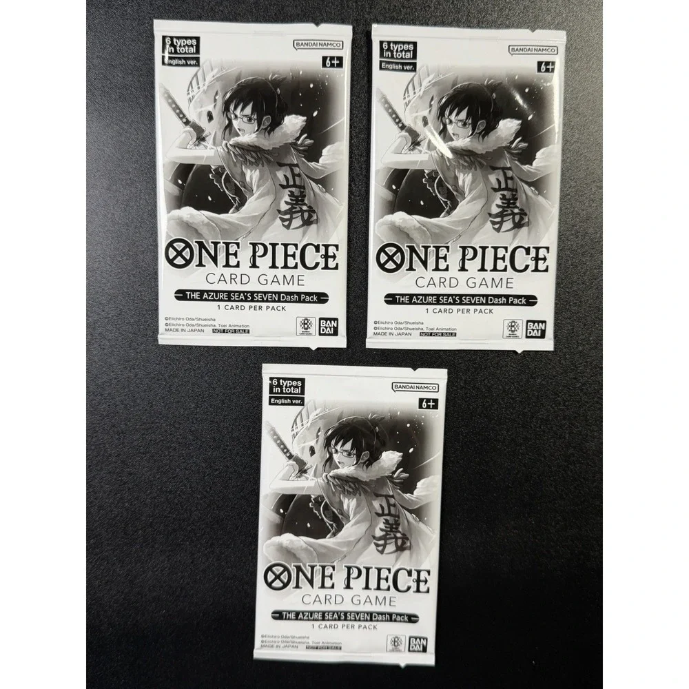(3) One Piece TCG The Azure Sea's Seven Dash Pack Factory Sealed 1 Card S